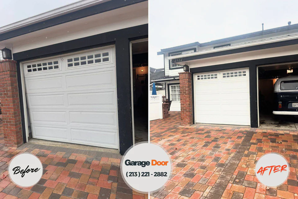 Before and after: garage door repair Hagaman, NY